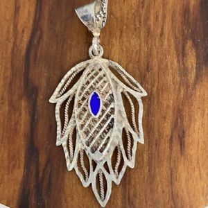 925 turkish silver filagree pendant and chain